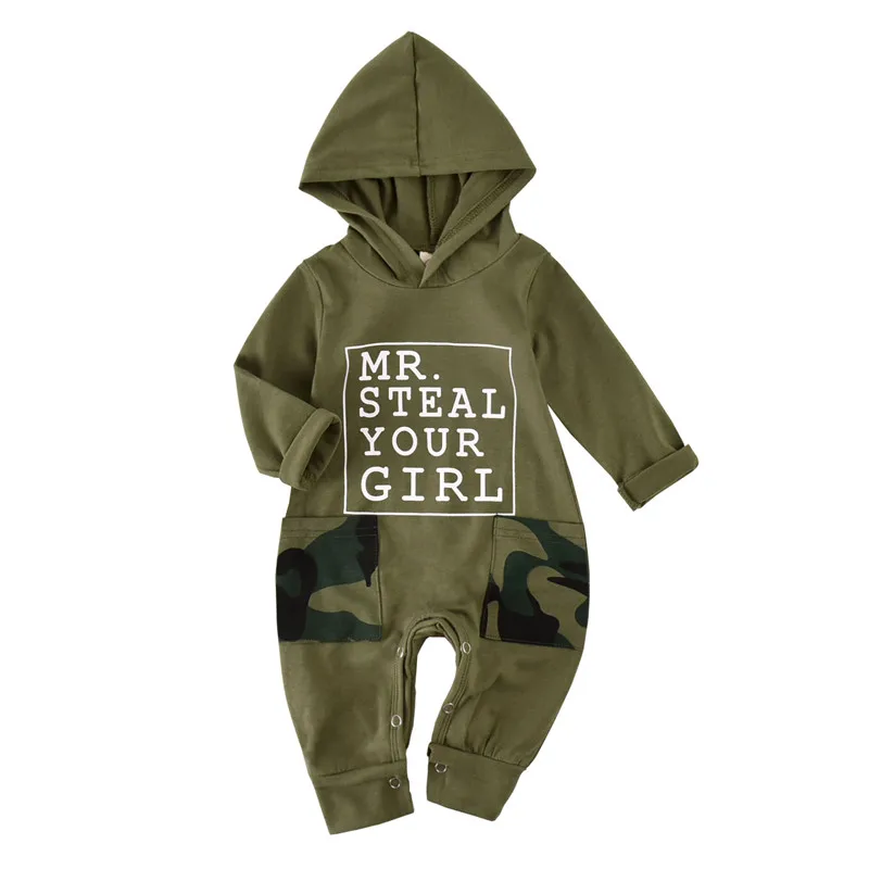 

Baby Boy Fashion Camouflage Printed Long Sleeve Hooded Romper 0-18M Newborn Infant Spring Fall Casual Cotton Jumpsuit Outfits