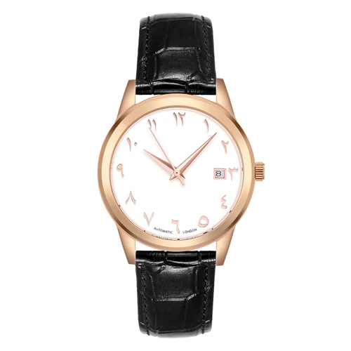 rose gold black Роскошные часы с арабским автоматическим механизмом механические часы с арабским номером - Цвет: rose gold black