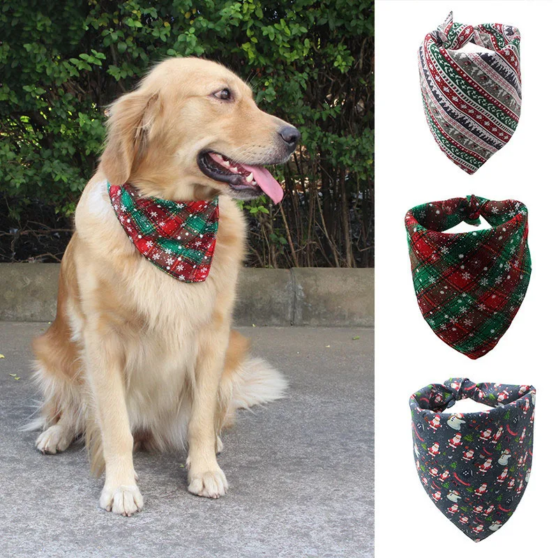 Рождественские банданы для собак треугольная ткань маленьких средних и больших