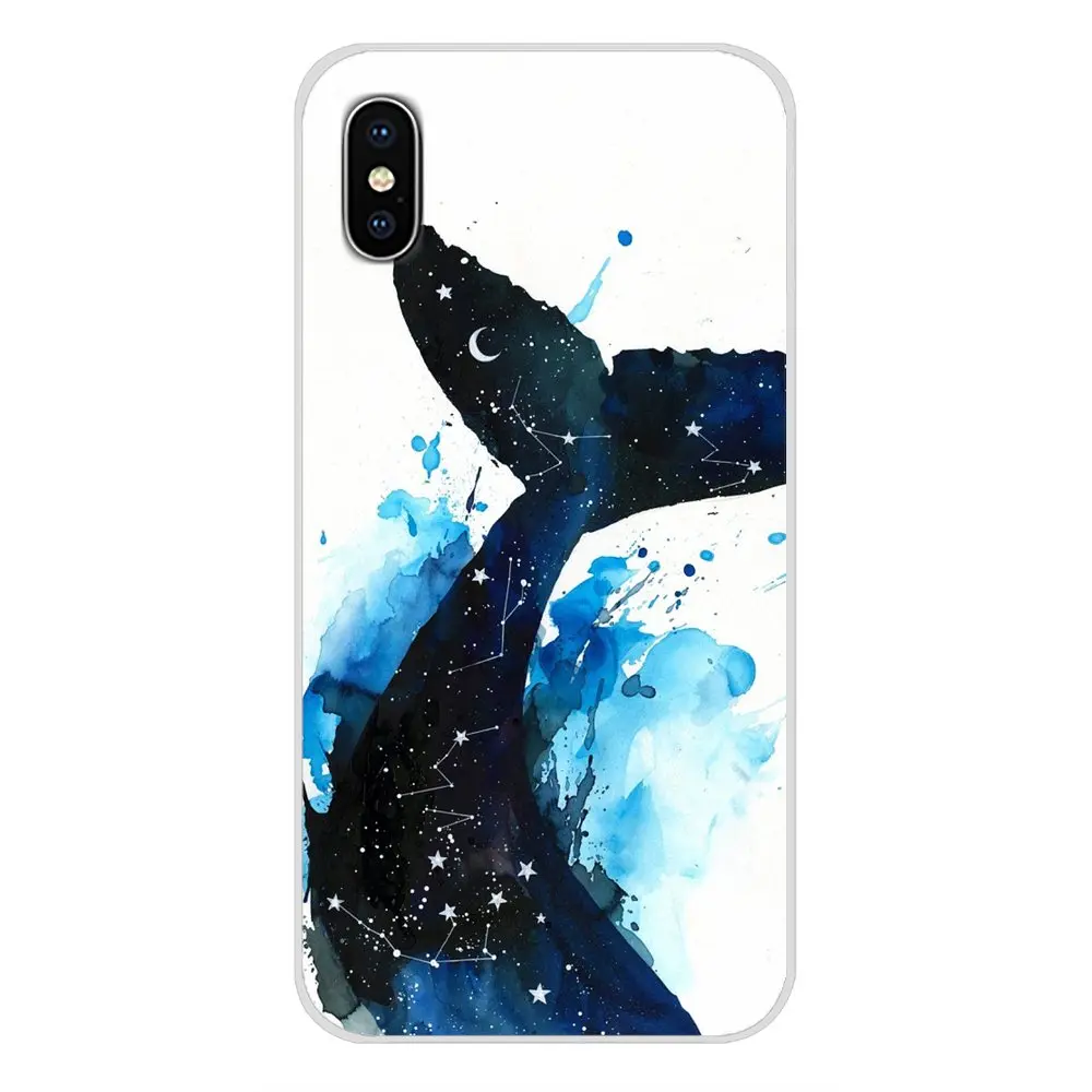 Watercolor Painting Animal Cat Whales Luxury TPU Cases For Apple iPhone X XR XS 11Pro MAX 4S 5S 5C SE 6S 7 8 Plus ipod touch 5 6 | Мобильные