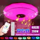 Современный RGB светодиодный потолочный светильник, 200 Вт, 110-220 В, освещение для дома, музыкальный светильник с приложением ing, bluetooth, умный потолочный светильник для спальни с дистанционным управлением