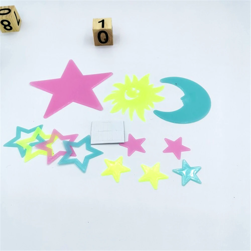 3D домашний декор детей Спальня флуоресцентный светится в темноте звезды