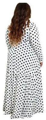 Длинное платье большого размера в горошек Пляжное Платье стиле бохо туника макси