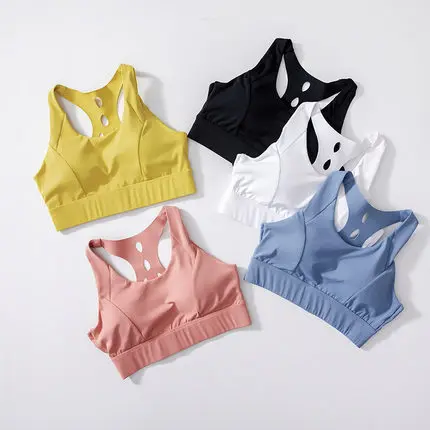 Ударопрочный сексуальный сетчатый бюстгальтер для йоги с эффектом пуш ап