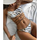 Сексуальные леопардовые бикини 2021, женский купальник, комплект бикини бандо, 2 шт., бразильский женский купальный костюм, летняя пляжная одежда