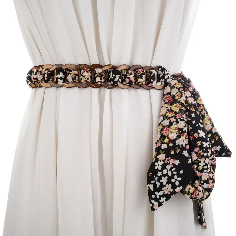 Милый маленький шелковый шарф с кокосовой скорлупой металлическая цепочка для