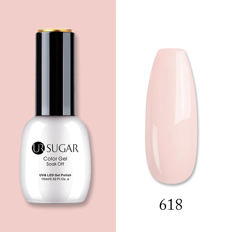 Ur Sugar, 15 мл, Цветной Гель-лак, гибридный лак для ногтей, для маникюра, УФ-светодиодный Полупостоянный гель для ногтей, впитывающий Гель-лак, базовое верхнее покрытие - Цвет: 618