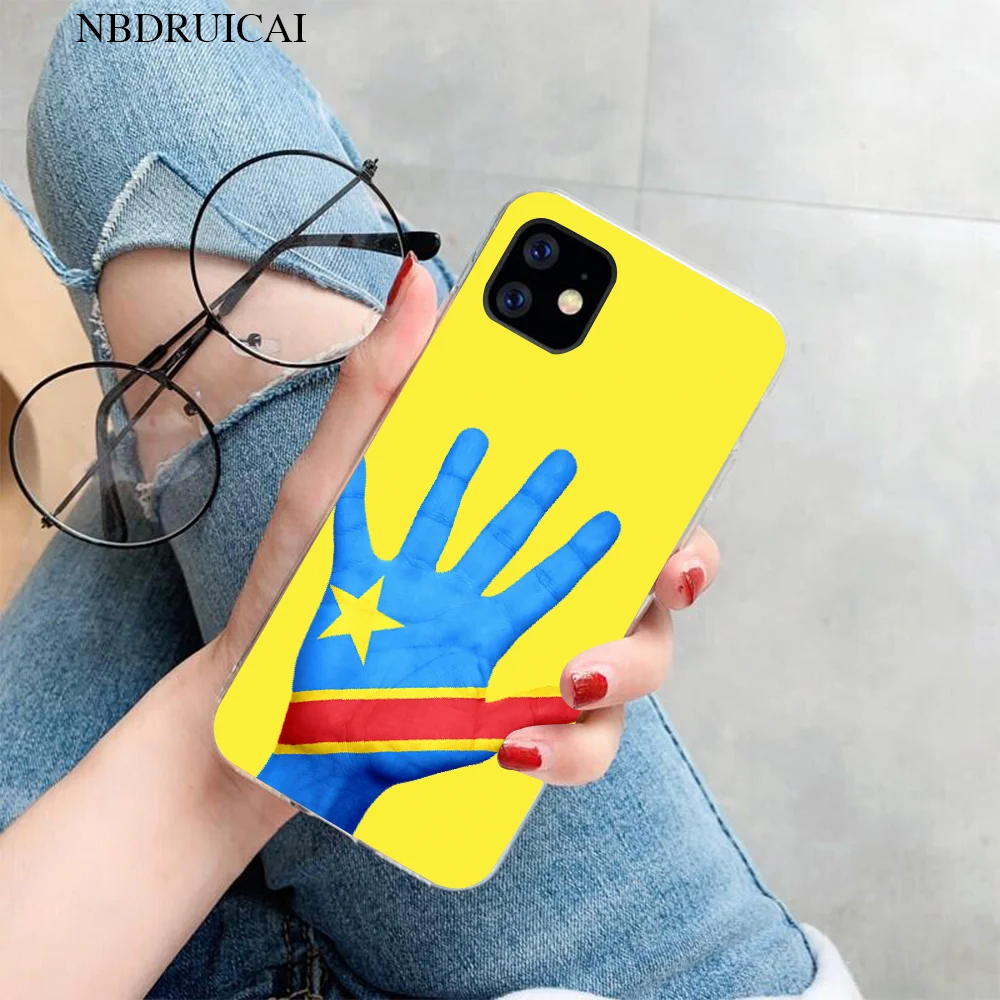 NBDRUICAI роскошный Национальный Флаг Конго черный ТПУ мягкий чехол для телефона iPhone
