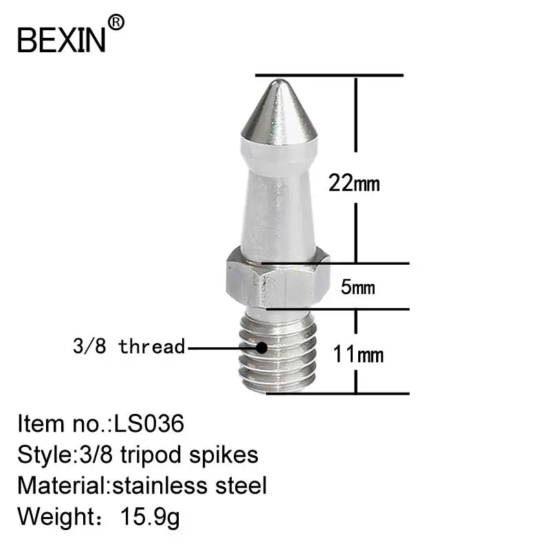 LS036 1PC BEXIN Штатив для ног с шипами, сменный монопод, винтовая подставка для ног, аксессуары для фотографии, штатив для Bogen Manfrotto Gitzo Benro RRS - Цвет: LS036 1PC