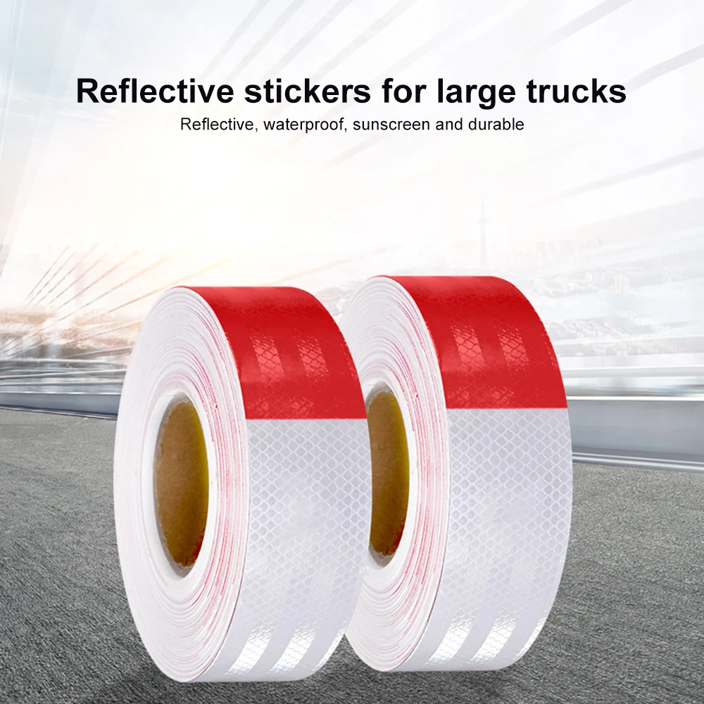 

White Strips 5CMx1M Reflective Strip Car Warning 45m for Trucks Bikes Tape Rim Sticker Cars Reflective Stickers