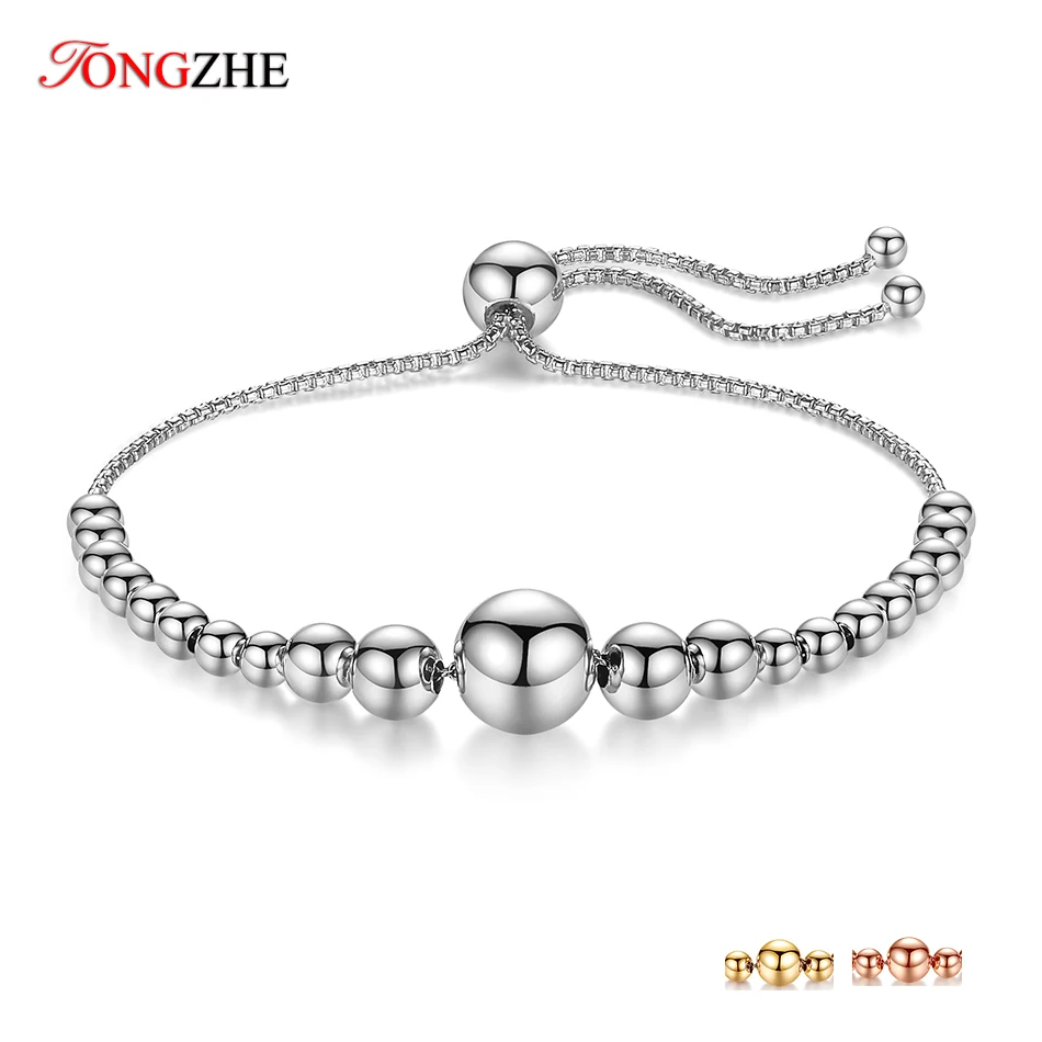 Женский браслет из стерлингового серебра 925 пробы с цепочкой бисера Теннисный