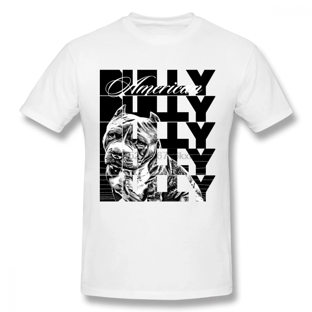 Футболка с изображением американской бульли питбуля для мужчин из чистого