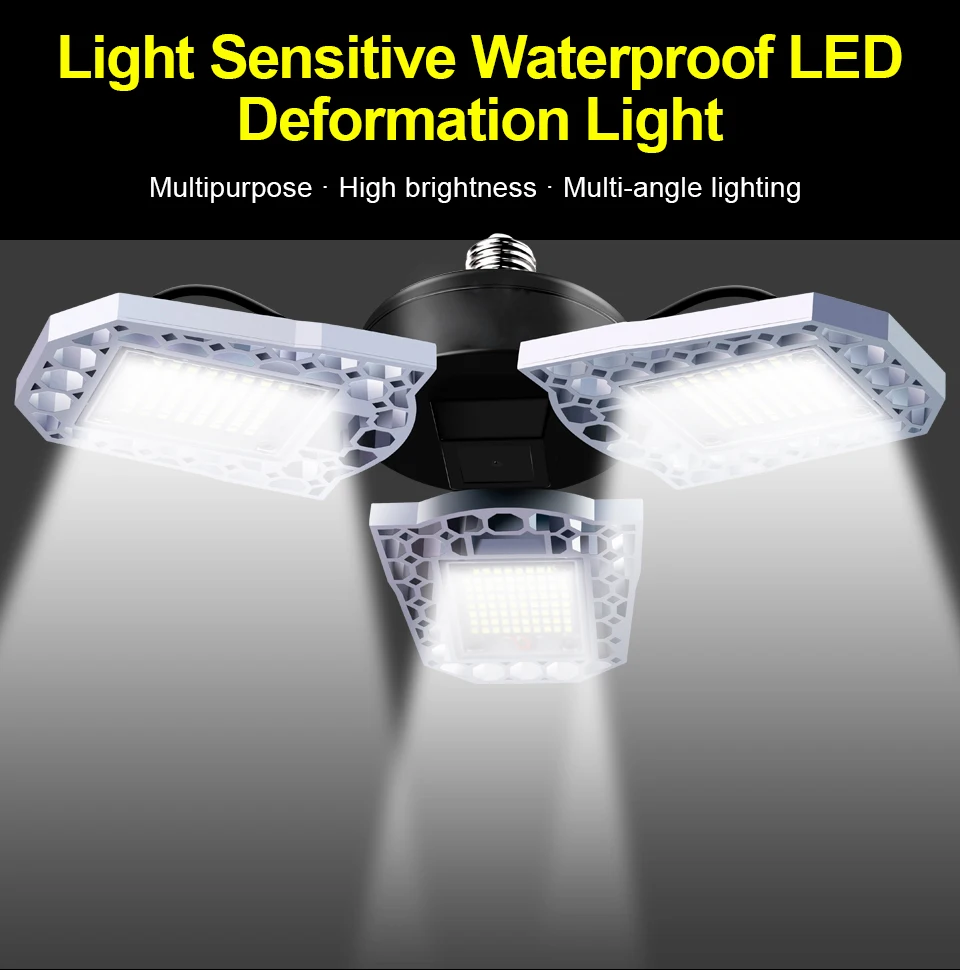 100W 80W 60W E27 LED Lamp 110V 220V LED Bulb Deformable High Power Light For Warehouse Factory Garage Basement Gym