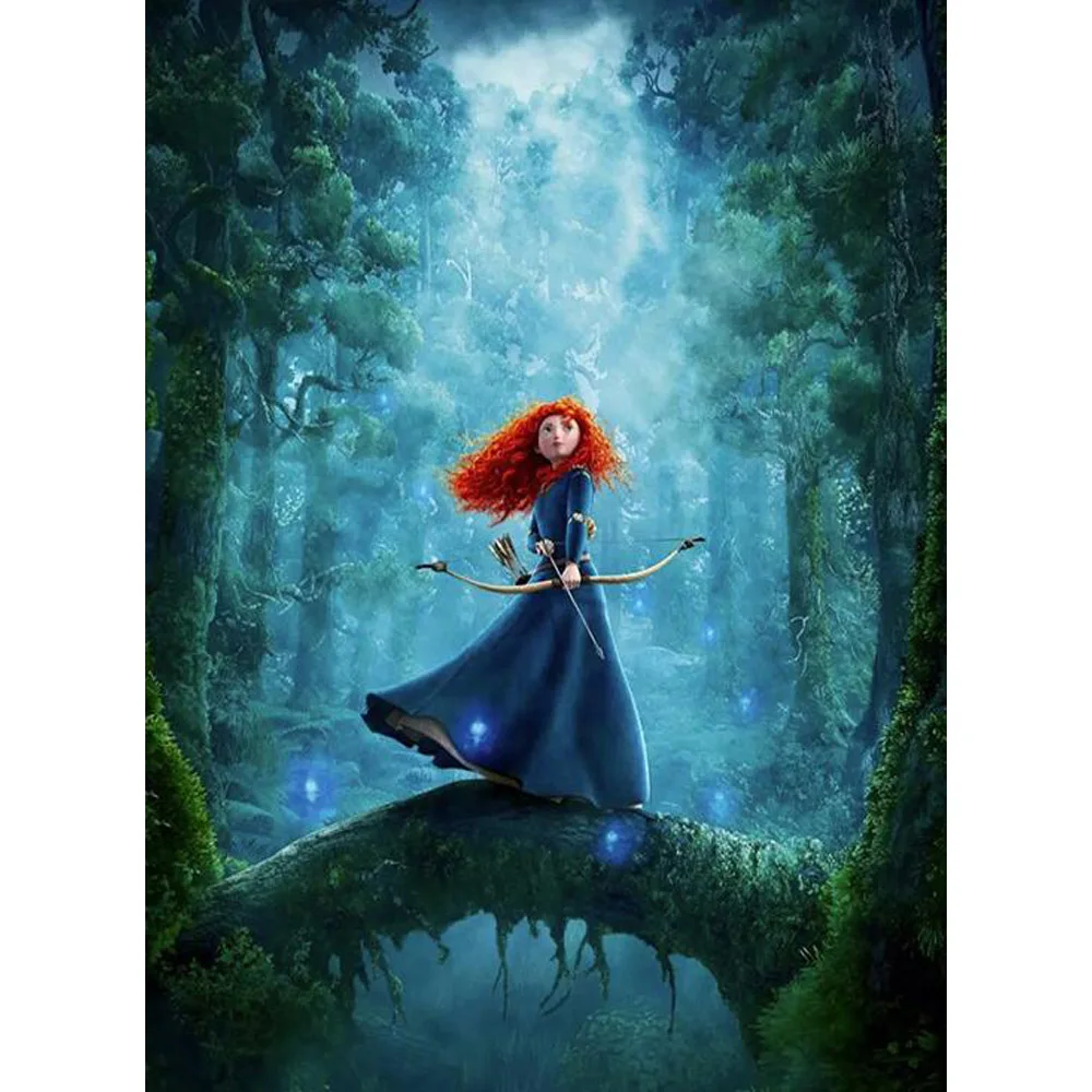 

Full Square Round Mosaic DIY 5D Diamond Painting Brave Princess Diamond Embroidery Pictures Crystal Home Decoration BM372