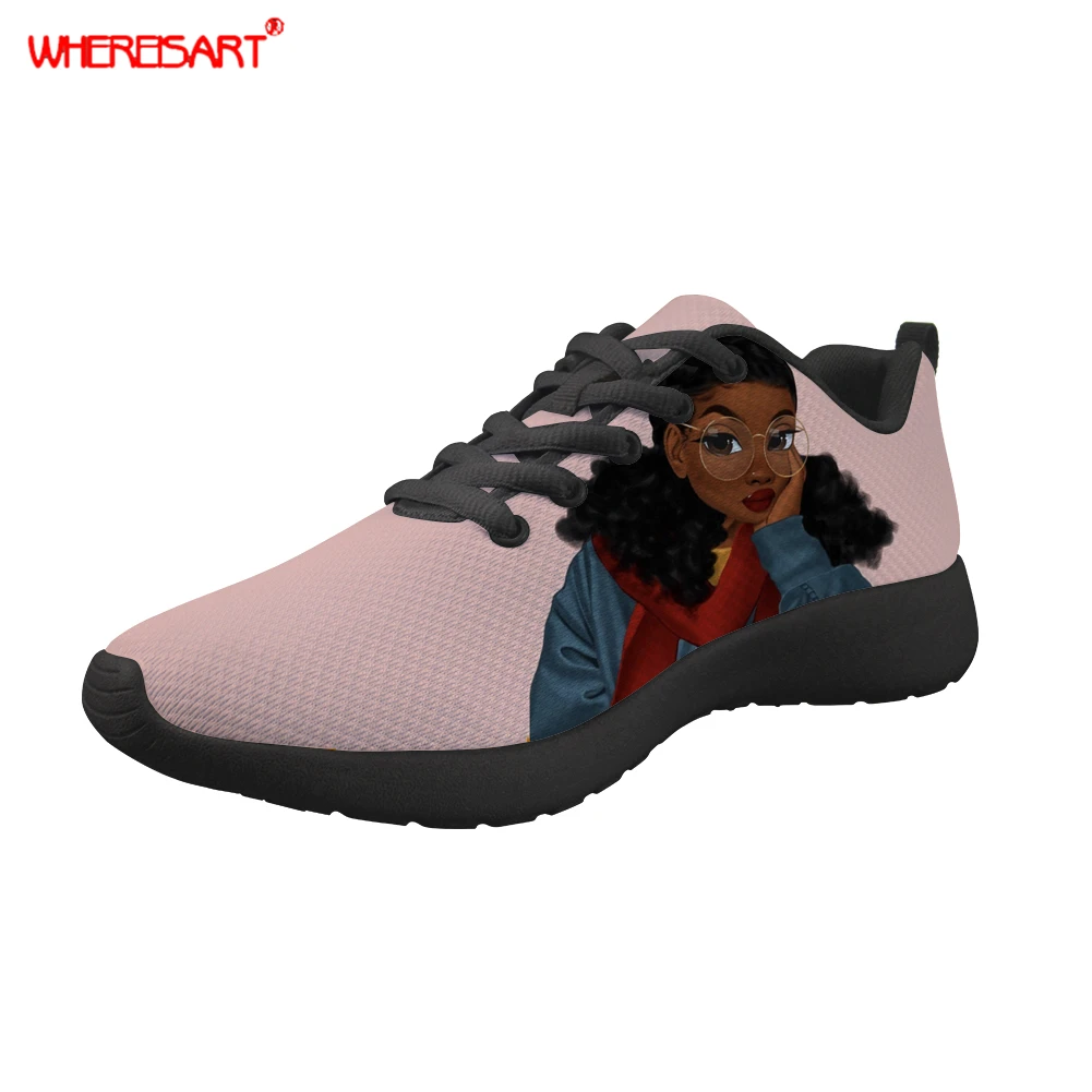 

WHEREISART Women Shoes 2019 Fashion Tenis Feminino Light Breathable Mesh Shoes Woman Casual Shoes Afro Girls 2019 Women Sneakers