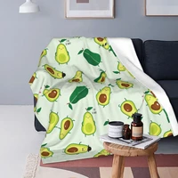 cute green avocado flannel blankets avocados lover funny throw blankets for home 125100cm rug piece