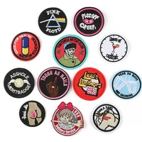 round badges patches jackets sticker on clothes embroidered appliques for dresses cloth stickers patch brand sewing fabrics iron