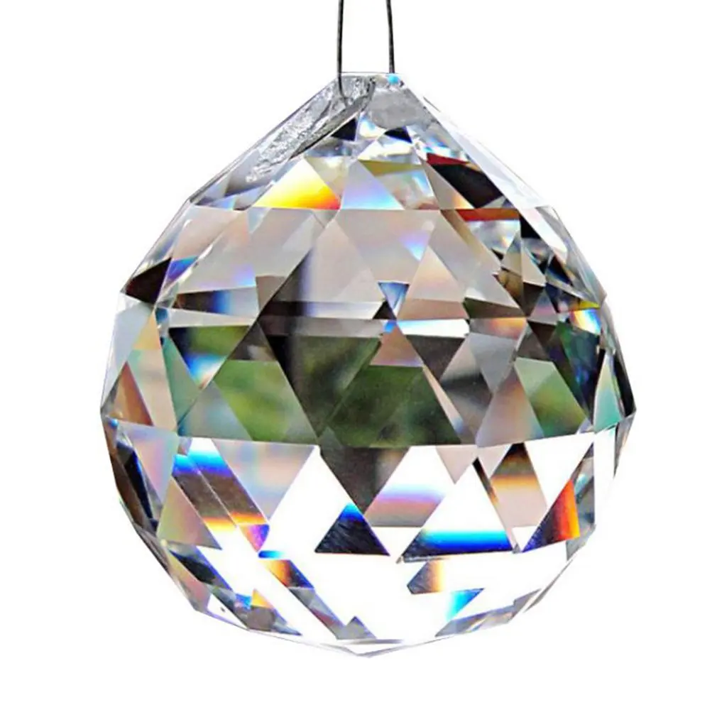 

Crystal Ball Pendant Bright Color And Good Refraction Effect Crystal Bead Curtain Pendant Lighting Ball Accessories