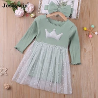hot sale autumn dress for girls newborn infant baby girl dresses casual knitting mesh princess vestidos for girl children dress