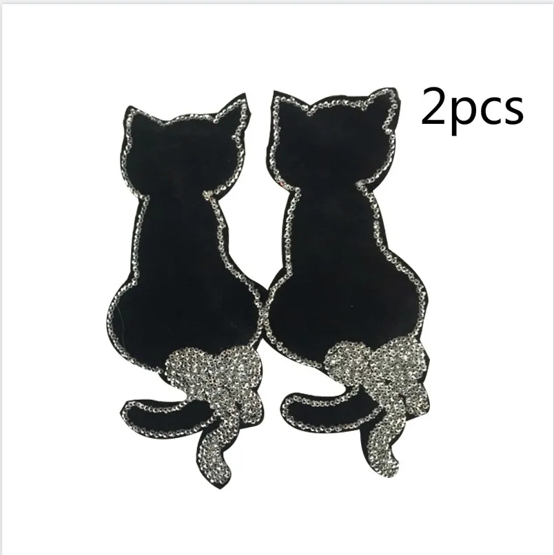 Twins SEQUINS cat шаблон аксессуары для заплаты одежды, используемые в футболках и джинсовых куртках и джинсах - Цвет: a-2pcs