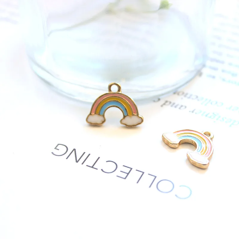 

10 шт./Лот 11x15 мм Радуга Сделай Сам масляная эмаль шармы ручной работы дизайн для изготовления ювелирных изделий серьги браслет или ожерелье