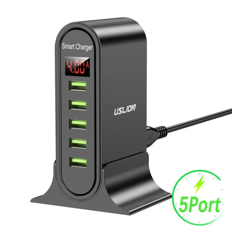 2020 Новое 5 портов USB зарядное устройство для Xiaomi LED дисплей мульти зарядная