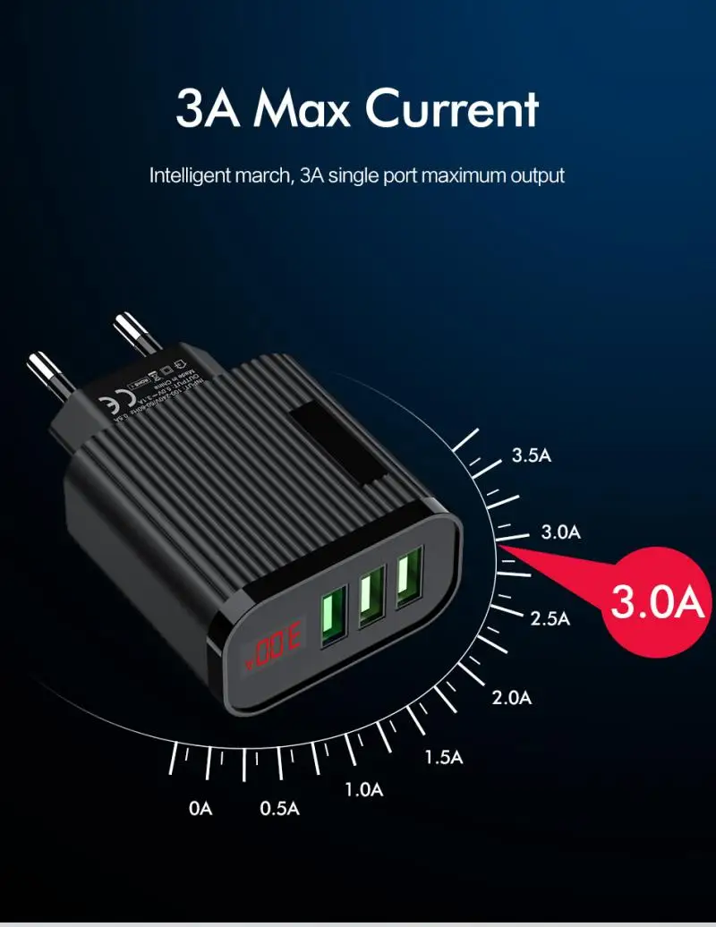 Автоматическая защита быстрая зарядка цифровой дисплей зарядное устройство для