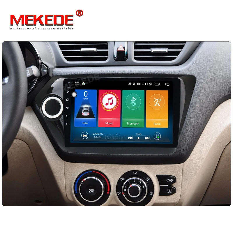 MEKEDE Android9.0 четырехъядерный автомобильный dvd плеер gps навигатор для KIA K2 RIO 2010 2015 с