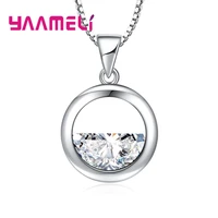 hot sale cz stone 925 sterling silver jewelry necklace for women austria crystal spring pool pendant wedding party fashion