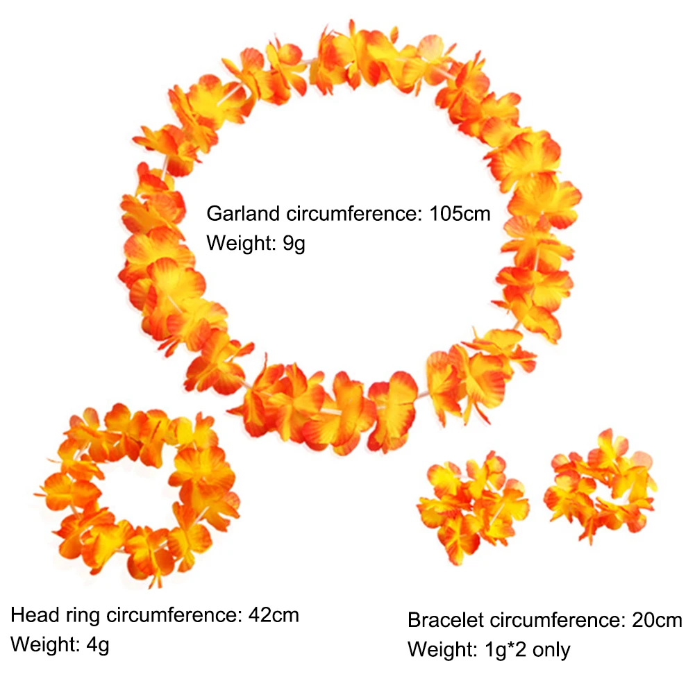 4 шт. гавайское ожерелье повязка на голову браслеты гирлянда праздник украшение