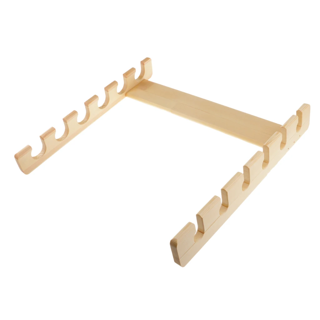 Fishing Rod Rack Storage 6-Rods Pole Wall Mount Horizontal Wood Holder | Спорт и развлечения