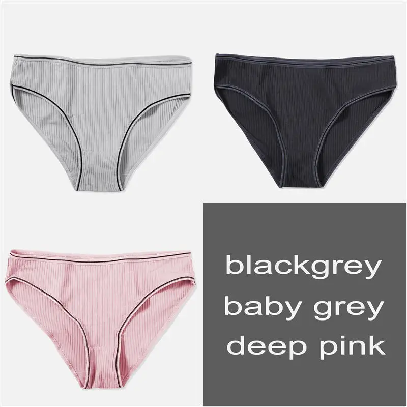 

Cotton Panties Women Underwear Soft Panties Briefs for Female Striped Cotton Pantys Lingerie Solid Color Women Underpants femme