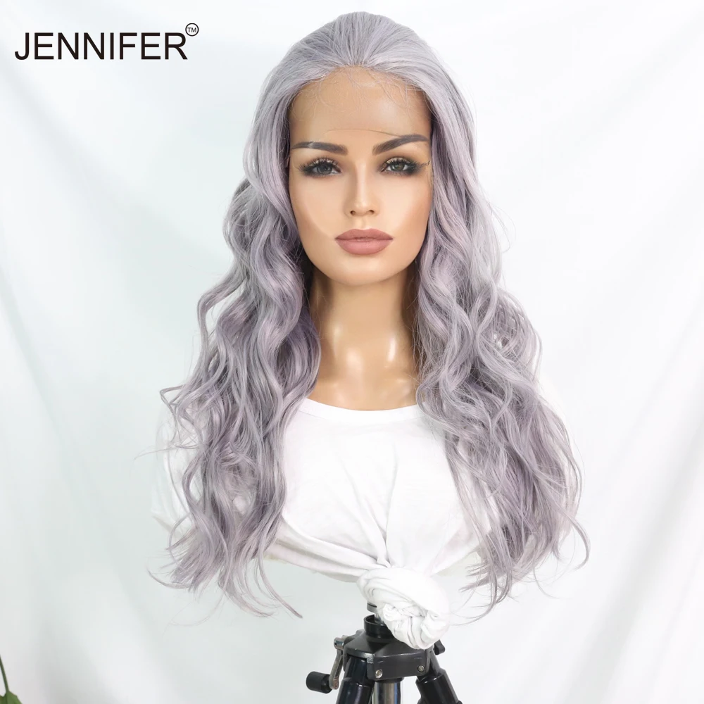 

Synthetic Wigs For Women Lace Front With Baby Hair Natural Wave Silver Platinum Color Cosplay/Daily Heat Resistant Hair
