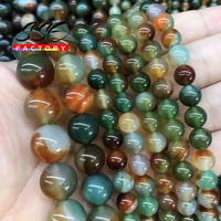 green peacock agates beads smooth natural stone round loose spacer beads for jewelry making diy charm bracelet 4 6 8 10 12mm 15