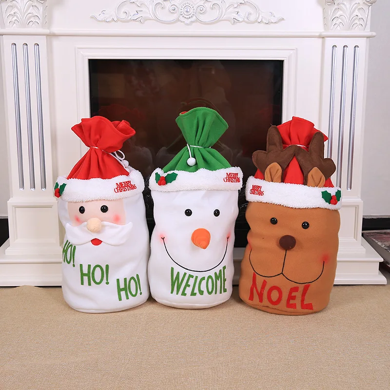Изысканное украшение на Рождество большой мешок с Санта Клаусом большие