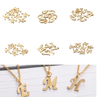 30pcs gold color stainless steel english alphabet letters charms pendants a z for diy craft bracelet jewelry making accessories