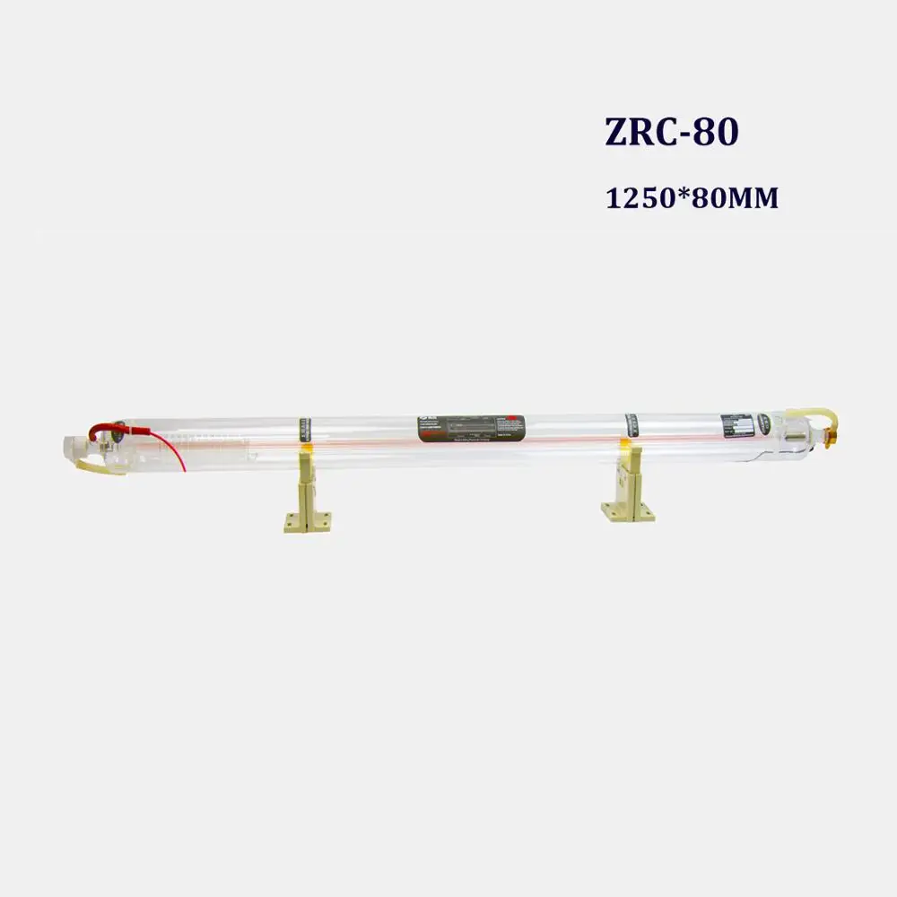 CO2 Laser Tube 1250MM 80W 90w Glass Lase Tube for CO2 Laser Engraving Cutting Machine Wires ZuRong