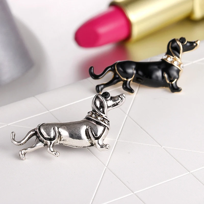 Эмалированная собака Такса брошь булавка в виде животного для женщин мужчин