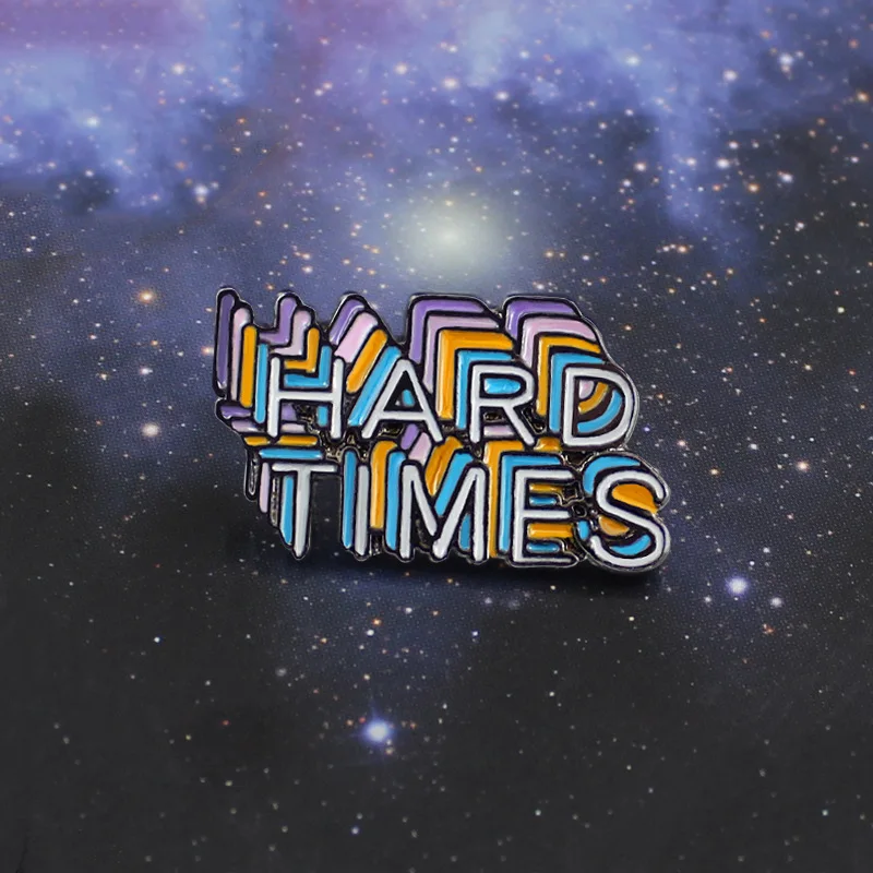 Многослойная Цветная брошь с надписью shadow HARD TIMES|Броши| |