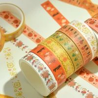 5 rolls box cute fruit geometry basic washi paper decorative tape hand account diy label stickers