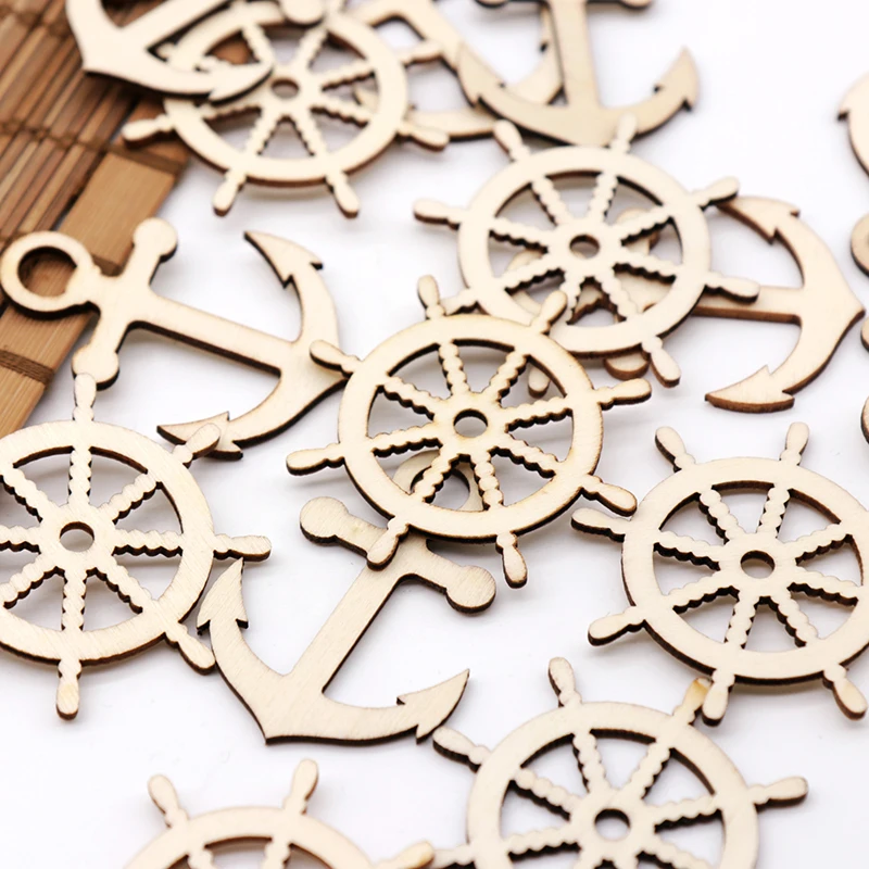 10 шт. якорь в форме руля полый деревянные украшения детский день рождения