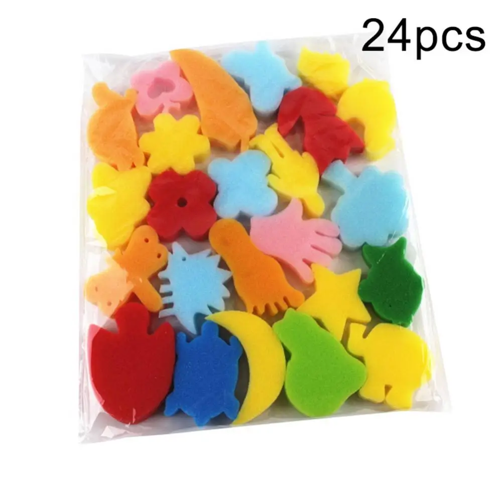 

24Pcs Colorful Assorted Sponge Children DIY Painting Art Craft Education Toy Kid toy Early educational learning funny diy toys