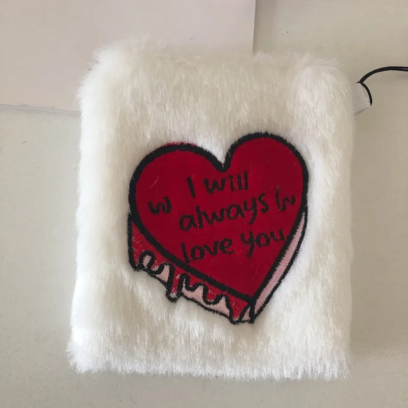 Корейский модный кошелек с вышивкой и надписью милый женский плюшевый Карманный