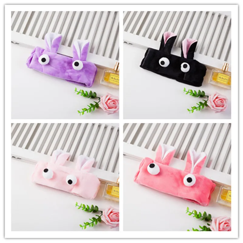 Модная женская зимняя повязка для волос с заячьими ушками и большими глазами