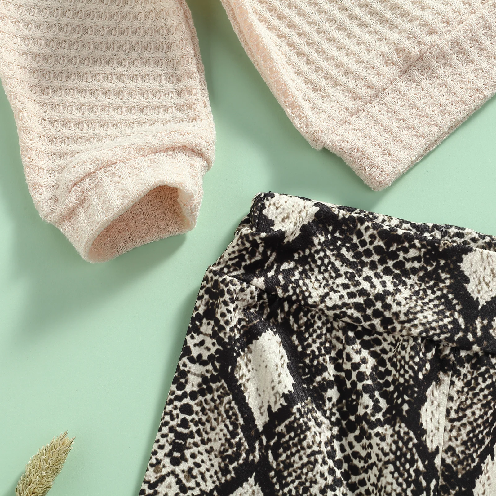 Осенний костюм для маленьких девочек из 3 предметов однотонный свитшот с длинным