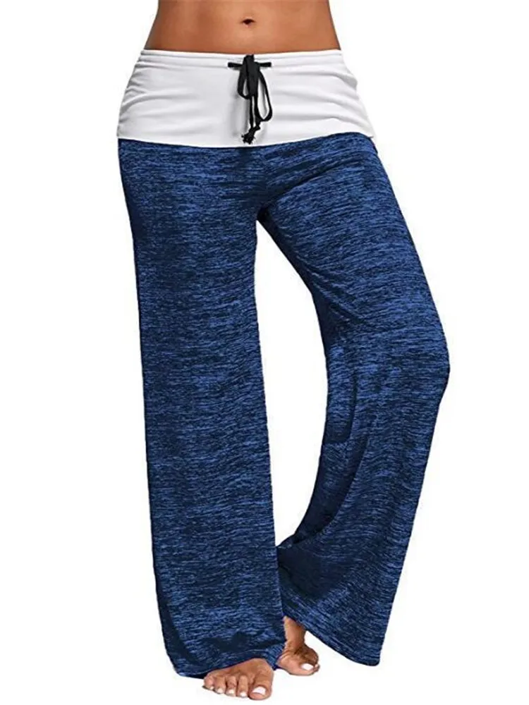 

2021 spring and autumn new European and American casual quick-drying wide-leg trousers 1588