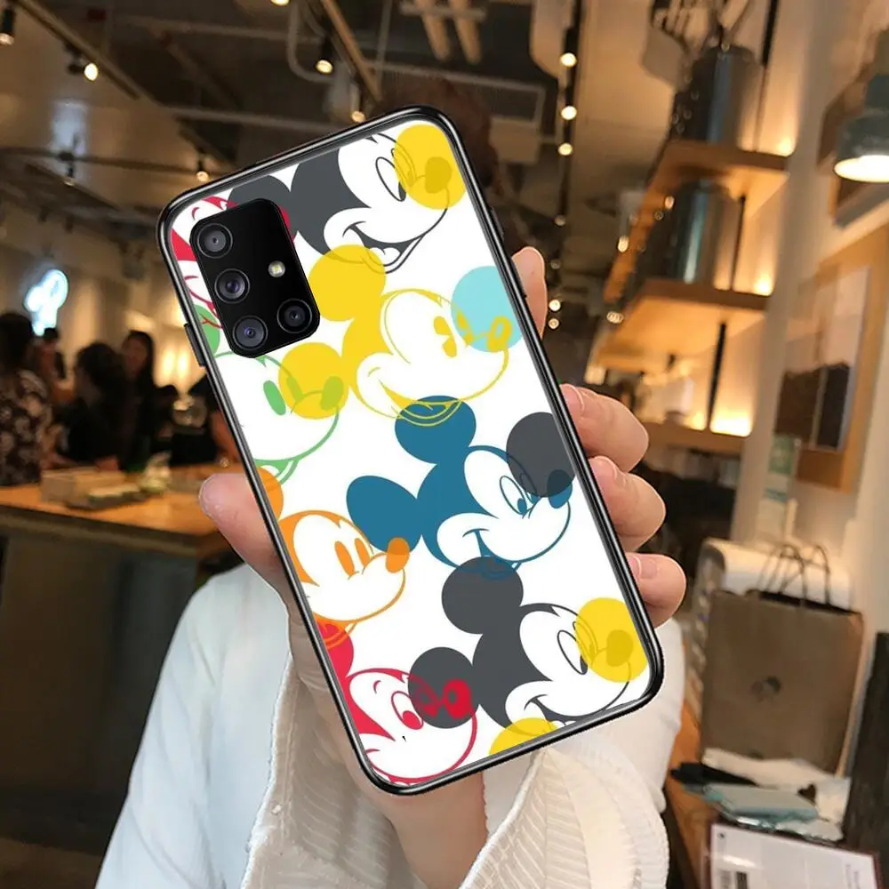 

Disney Mouse Minnie and Mickey Shape Phone Case Hull For Samsung Galaxy A 50 51 20 71 70 40 30 10 80 E 5G S Black Shell Art Cel