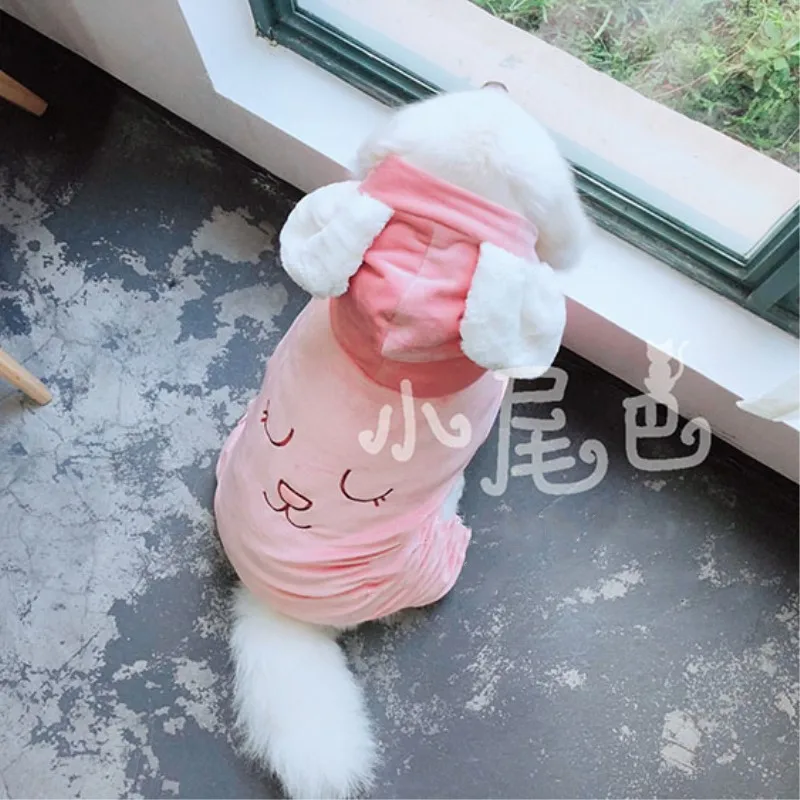 

Pets Big Dogs Products Winter Fashion Cute Sleeping Face Thick Hoodies For Husky Samoyed Labrador Old Engli