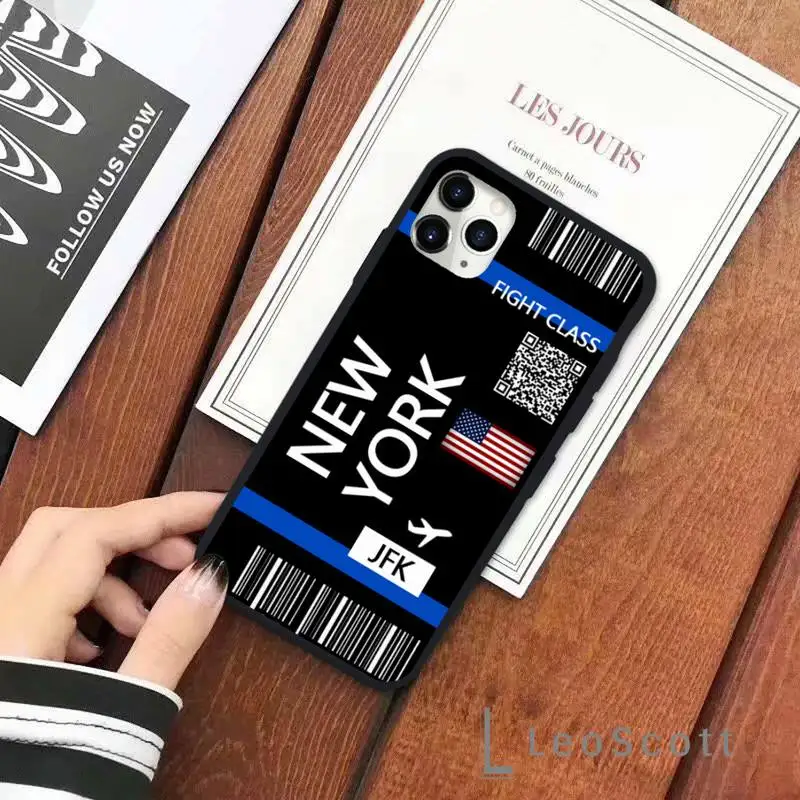 

Ticket label Retro Code flag travel Phone Case for iPhone 11 12 pro XS MAX 8 7 6 6S Plus X 5S SE 2020 XR