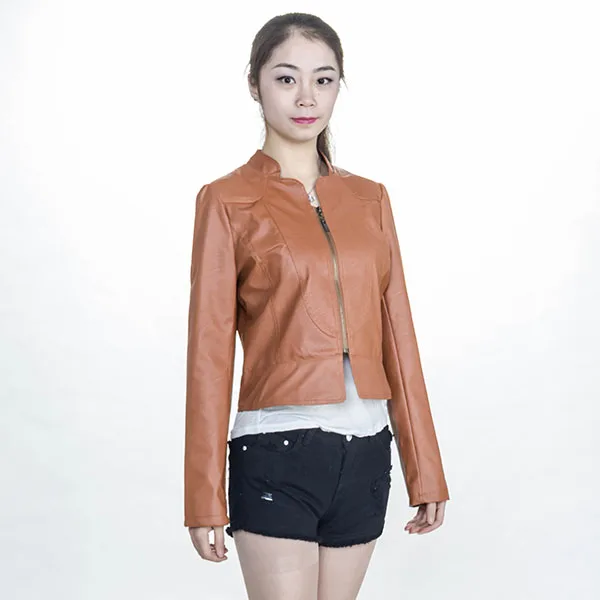 Модный женский мотоциклетный костюм из искусственной кожи на молнии приталенная